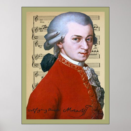 Wolfgang Amadeus Mozart Poster (Voorkant)