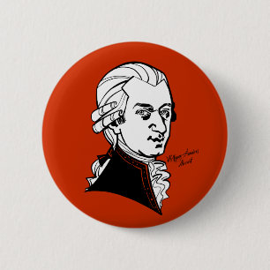 Wolfgang Amadeus Mozart Ronde Button 5,7 Cm