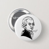 Wolfgang Amadeus Mozart Ronde Button 5,7 Cm (Voorkant /achterkant)