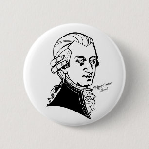 Wolfgang Amadeus Mozart Ronde Button 5,7 Cm