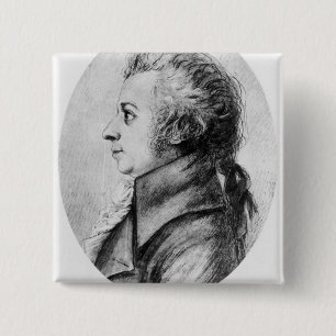 Wolfgang Amadeus Mozart Vierkante Button 5,1 Cm