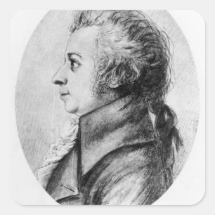 Wolfgang Amadeus Mozart Vierkante Sticker