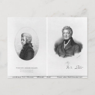 Wolfgang Amedeus Mozart en Ferdinando Paer Briefkaart