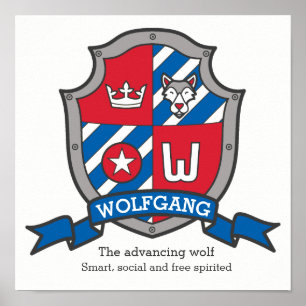 Wolfgang-jongens noemen heraldry shield poster