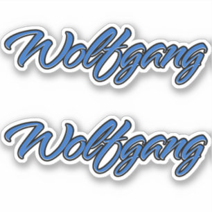 Wolfgang Name bleu autocollants ensemble de sticke