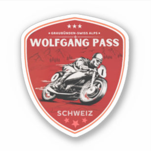 Wolfgang Pass zwitserse-alpen motorfietstoer Sticker