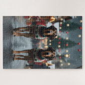 Wolfhound Dogs Christmas Snow Holiday Legpuzzel (Horizontaal)