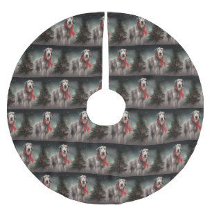 Wolfhound Hond in Sneeuw Kerstmis Kerstboom Rok