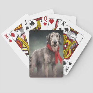 Wolfhound Hond in Sneeuw Kerstmis Pokerkaarten
