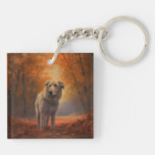 Wolfhound in Herfst laat Herfst inspireren Sleutelhanger (Achterkant)