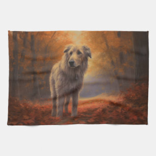 Wolfhound in Herfst laat Herfst inspireren Theedoek