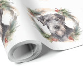Wolfhound Kerstkrans Feestelijke Pup Cadeaupapier (Rol Hoek)