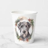 Wolfhound Kerstkrans Feestelijke Pup Papieren Bekers (Achterkant)