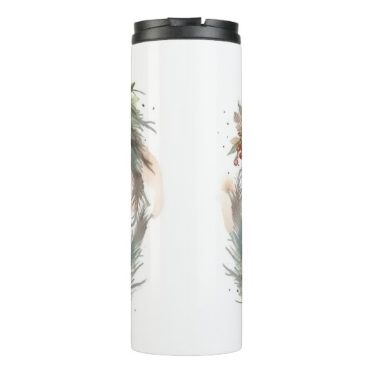 Wolfhound Kerstkrans Feestelijke Pup Thermosbeker (Achterkant)