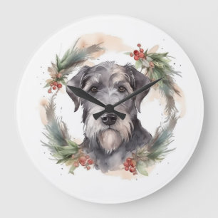 Wolfhound Kerstkrans Festieve Pup Grote Klok