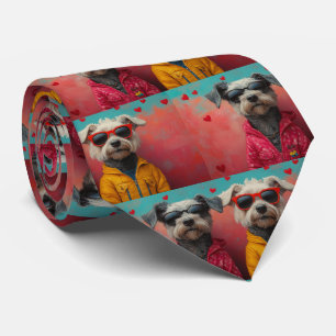 Wolfhound met Hartrozen Valentijnsdag Stropdas