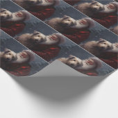 Wolfhound met Sinterklaas Feestelijke Kerstmis Cadeaupapier (Hoek)