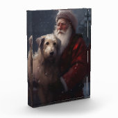 Wolfhound met Sinterklaas Feestelijke Kerstmis Fotoblokken (Links)