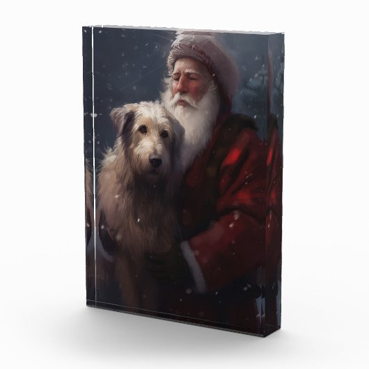 Wolfhound met Sinterklaas Feestelijke Kerstmis Fotoblokken (Rechts)
