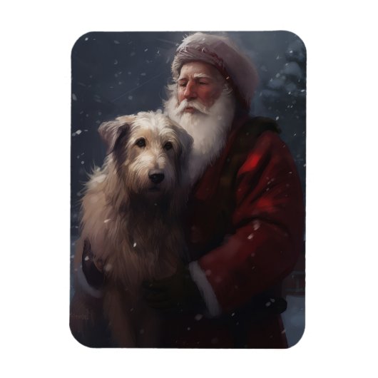 Wolfhound met Sinterklaas Feestelijke Kerstmis Magneet (Verticaal)