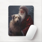 Wolfhound met Sinterklaas Feestelijke Kerstmis Muismat (Met muis)