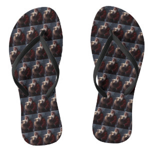 Wolfhound met Sinterklaas Feestelijke Kerstmis Teenslippers