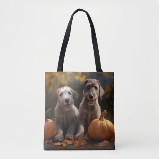 Wolfhound Puppy Herfst Delight Pompoen Draagtas (Voorkant)