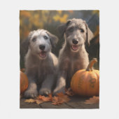 Wolfhound Puppy Herfst Delight Pompoen Fleece Deken (Voorkant)