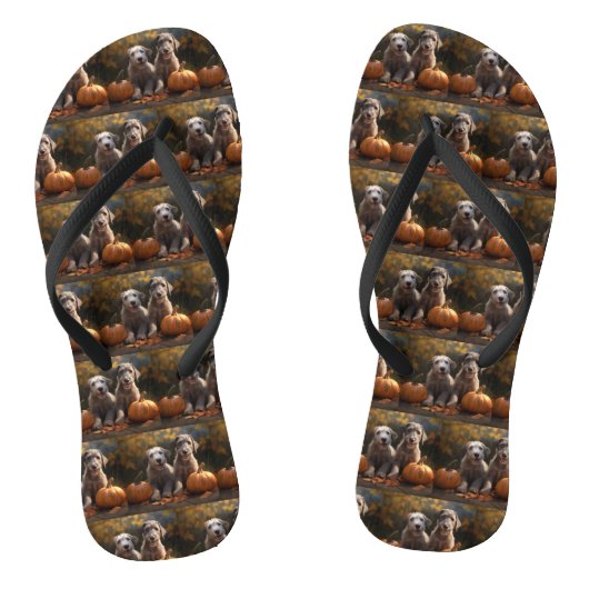 Wolfhound Puppy Herfst Delight Pompoen Teenslippers (Voetbed)