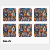  Wolfhound Trick-or-Treating Halloween Costumes Vierkante Sticker (Vel)