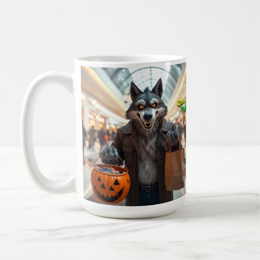 Wolfie Goes Shopping Mug (Gauche)