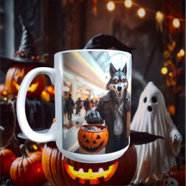 Wolfie Goes Shopping Mug Koffiemok