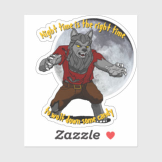 Wolfing down snoep Custom-Cut Vinyl Sticker