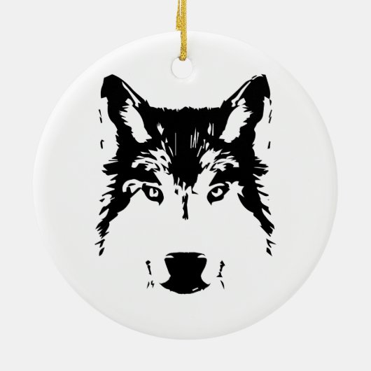 Wolfkop Keramisch Ornament (Achterkant)