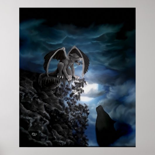 Wolfmaan - Wolf met Golem Poster (Voorkant)