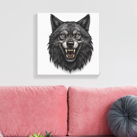 Wolfontwerp Canvas Afdruk (Insitu (Woonkamer))
