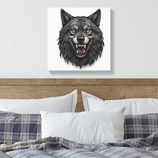 Wolfontwerp Canvas Afdruk (Insitu (Slaapkamer))