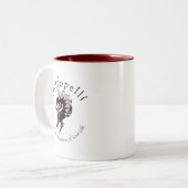 Wolfopelli 3 tweekleurige koffiemok (Voorkant links)