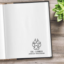 Wolfpootafdruk Ex Libris Aangepaste Naam