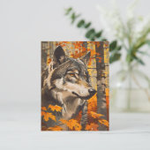  Wolfportret Briefkaart (Staand voorkant)
