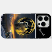 Wolf's Cry Echoes bij de Maan Case-Mate iPhone Case (Achterkant (horizontaal))