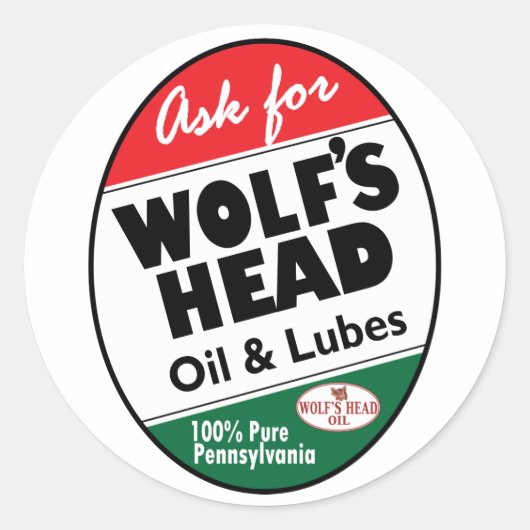  Wolfs Head-teken Ronde Sticker (Voorkant)