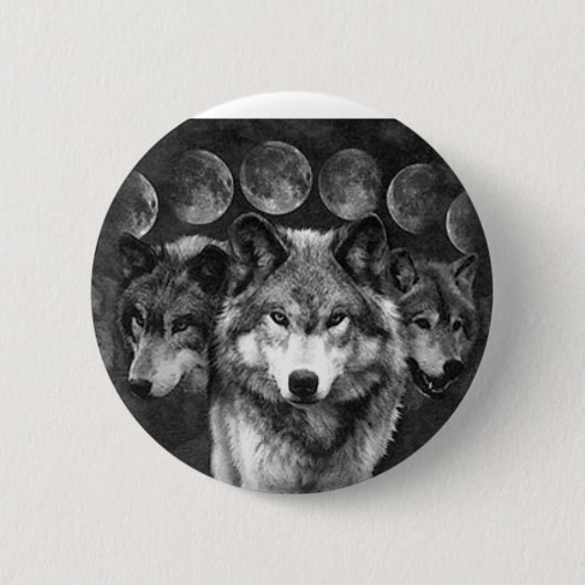 Wolf's knop ronde button 5,7 cm (Voorkant)