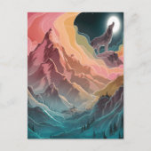 Wolfs Moonlit Howl Briefkaart (Voorkant)