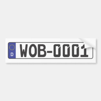 Wolfsburg Licence Bord Bumpersticker