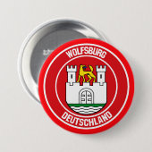 Wolfsburg Round Emblem Ronde Button 7,6 Cm (Voorkant /achterkant)
