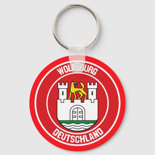 Wolfsburg Round Emblem Sleutelhanger (Voorkant)