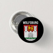Wolfsburg wapen, Duitsland Ronde Button 3,2 Cm (Voorkant /achterkant)