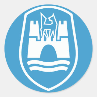 Wolfsburg wapenschild (wit) ronde sticker