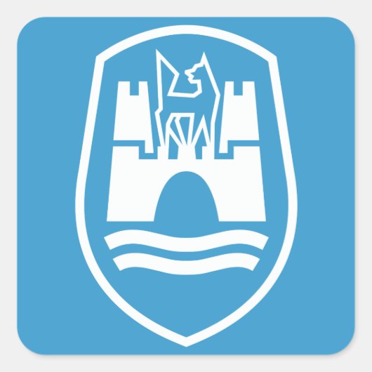 Wolfsburg wapenschild (wit) vierkante sticker (Voorkant)